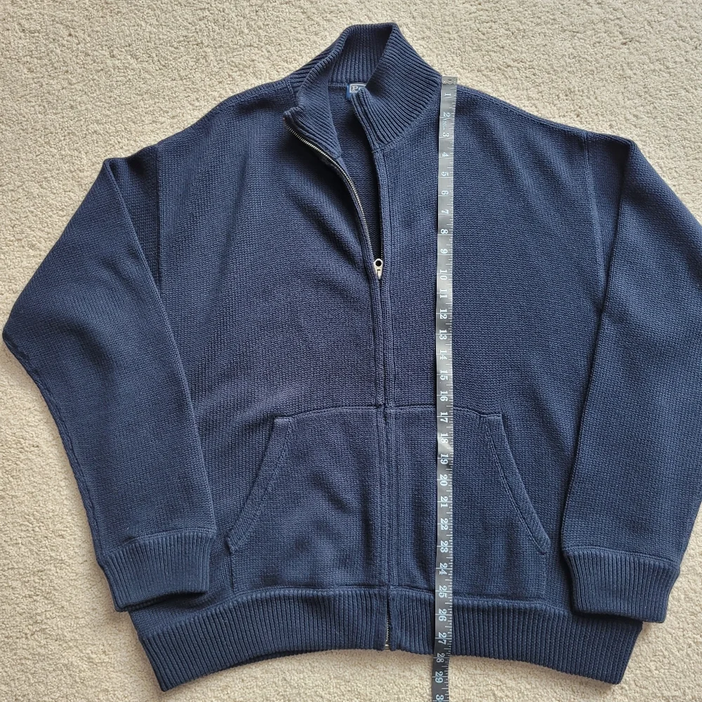 Polo by Ralph Lauren Men's Dark Blue 100% Cotton Zip-Up Sweater Size XL